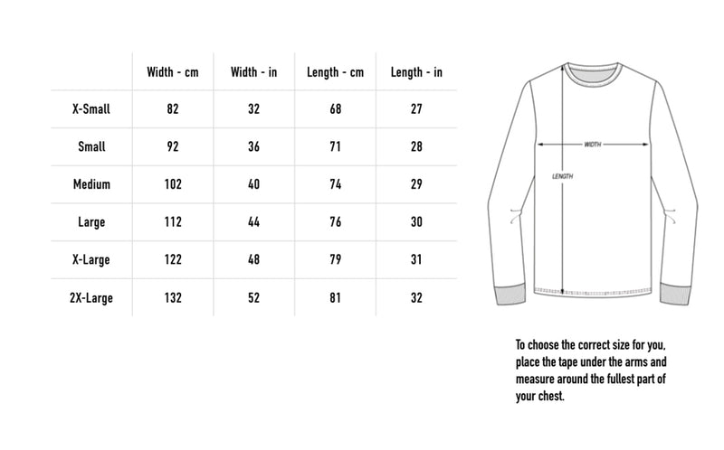 Size chart for Like You Meant It Longsleeve - Black
